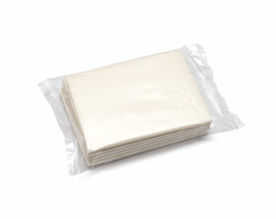 Mini pack of tissue paper on white background