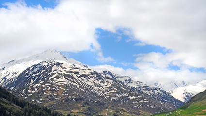 Permanent snow on alp mountains, Switserland