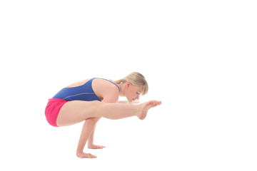 Fototapeta na wymiar young flexible girl doing yoga