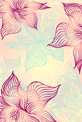 Abstract floral Background with flowers   grunge in pink color