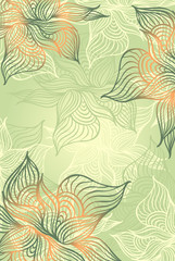 Fototapeta na wymiar Abstract floral Background with flowers grunge in green color