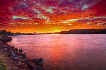 Obraz premium Sunset at Chinderah