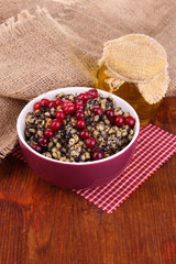 Bowl with kutia -  traditional Christmas sweet meal in Ukraine,