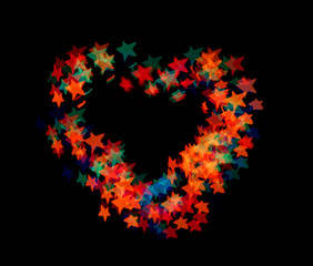 Bright heart bokeh background