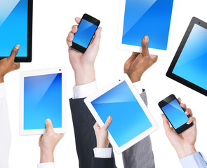 Group of People Holding Communication Devices