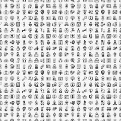 Fototapeta na wymiar seamless doodle people pattern