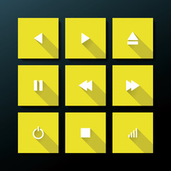 Vector flat media icon set
