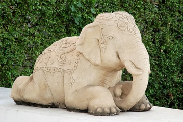 Sand stone elephant, exotic sculpture of Thailand