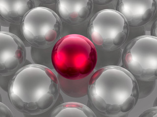 Red and grey spheres