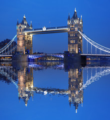Tower Bridge in the evening, London, UK