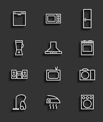 household appliances icons
