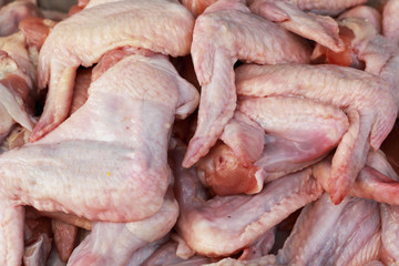 Fresh chicken meat in the markets