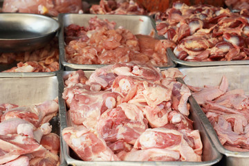Fresh chicken meat in the markets