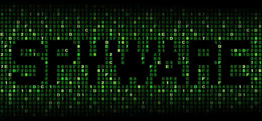 Spyware text on hex code illustration
