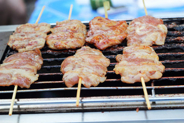 Bar-B-Q or BBQ grill of meat