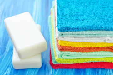 soap and towels