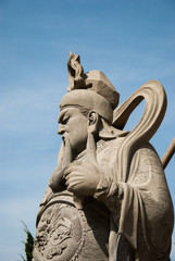 Guan Yu Statue located in the city centre of Suphanburi to celeb