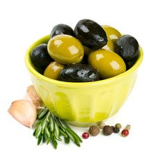 black and green olives