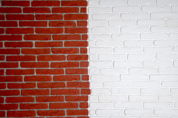 Background of red and white  brick wall