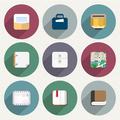 Flat Icons for web and mobile applications objects, business, of