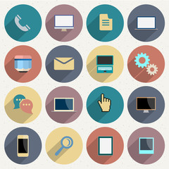 Flat Icons for web and mobile applications objects, business, te