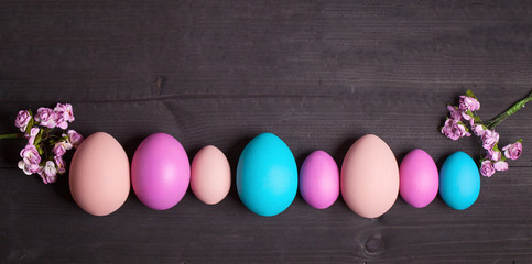 Colored eggs.  April. Holiday.