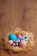 Fototapeta na wymiar Easter eggs on the nace