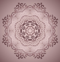 Fototapeta na wymiar Ornamental round lace pattern