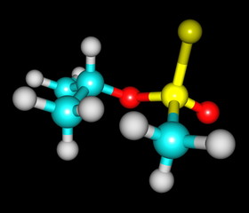 Molecular structure of sarin on black