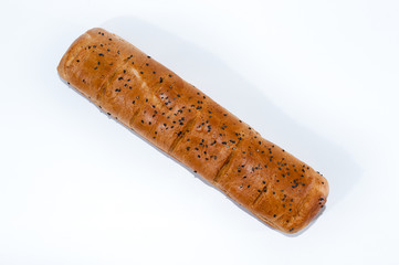 bun for sandwich on an isolated white background