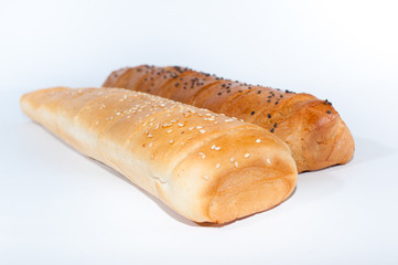 bun for sandwich on an isolated white background