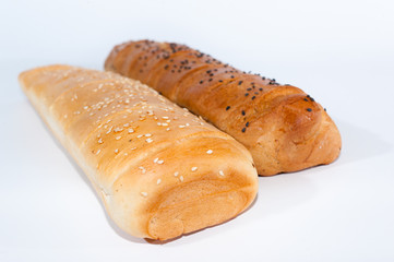 bun for sandwich on an isolated white background