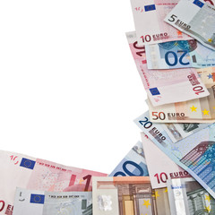 frame of euro banknotes