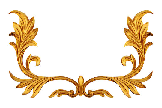 Fototapeta Ornament elements, vintage gold floral designs