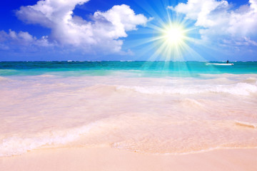 Fototapeta na wymiar Caribbean Dream beach and sunshine. 