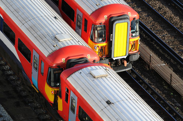 Fototapeta premium Trains at London Victoria