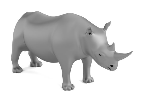 realistic 3d render of rhino