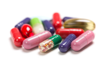 pills isolated on white background