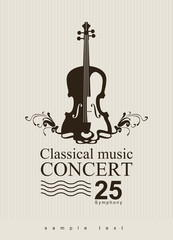 poster for a concert of classical music with violin © paseven