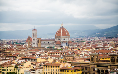 Fototapeta na wymiar Il Duomo in Florence from Above