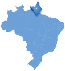 Map of Brazil where Amapa is pulled out