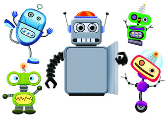 Cute cartoon of robots