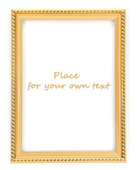 Golden frame, isolated on white