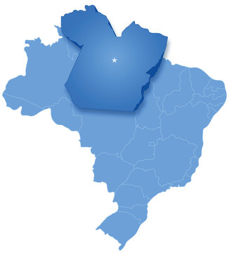 Map of Brazil where Para is pulled out