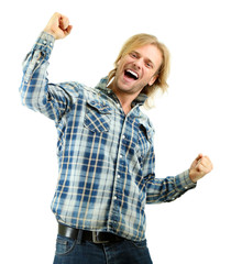 Handsome young man isolated on white