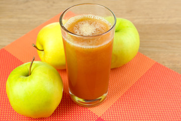 Healthy fresh juice of apples close up