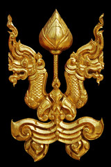 Ornament of gold plated vintage floral ,thai art Style