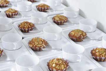 Many cup cake and coffee set, tea time.