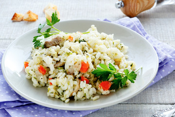 Vegetable risotto with mushrooms