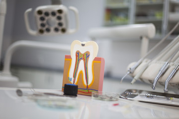 Dental instruments and tools in a dentists office  - 61118599